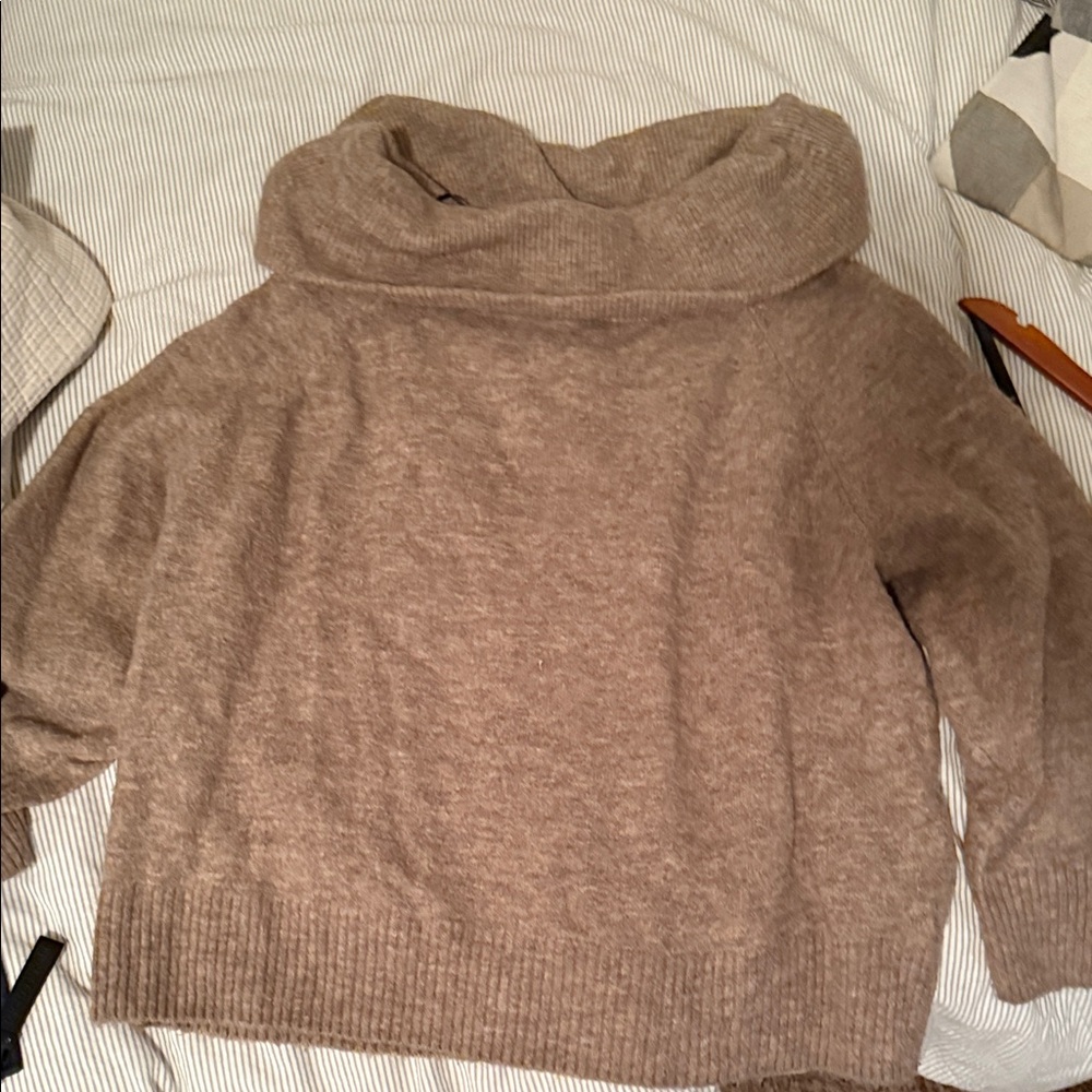 H&M Taupe Cowl Neck Sweater